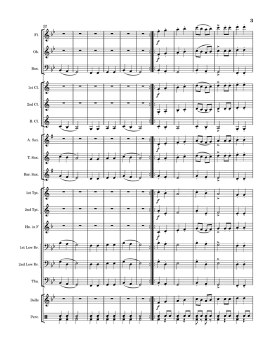 Hot Cross Buns March Concert Band scores gallery preview page 3