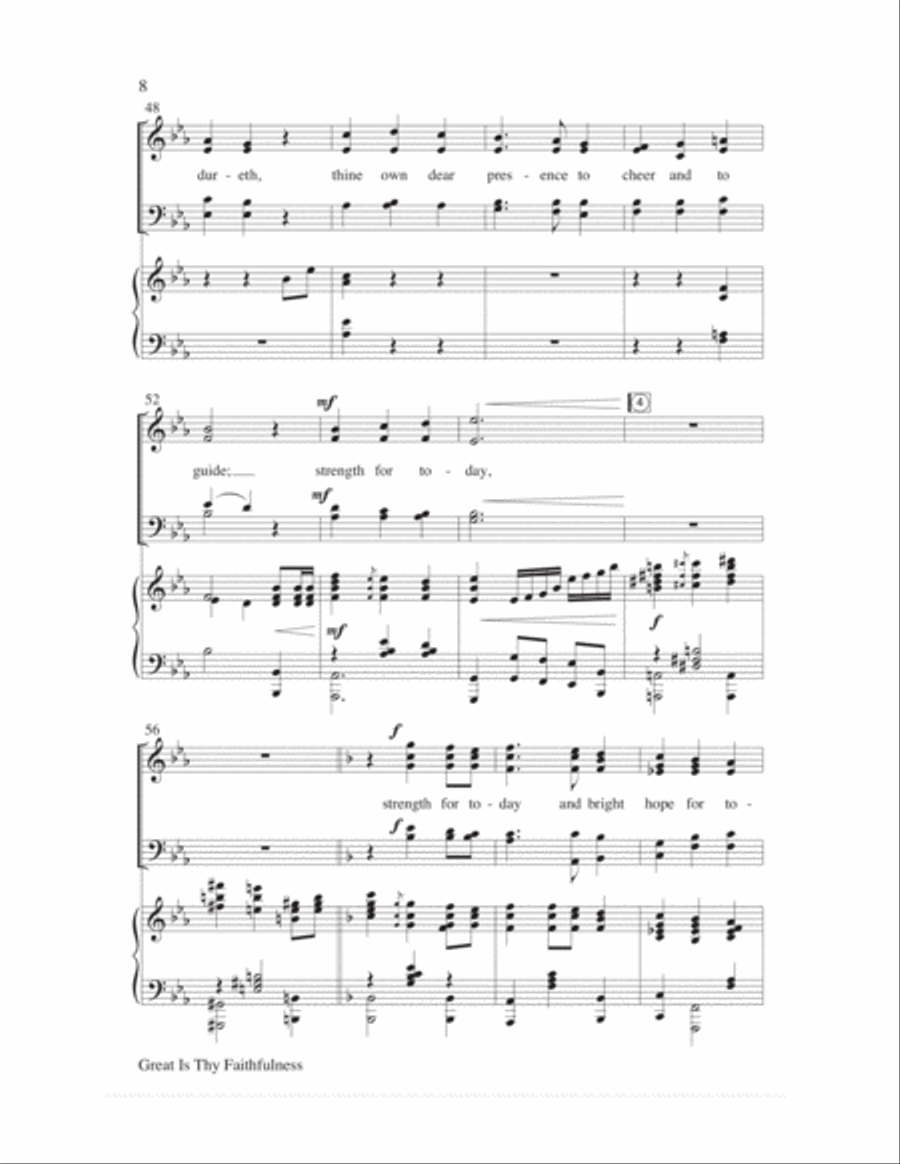 Great Is Thy Faithfulness 4-Part scores gallery preview page 8