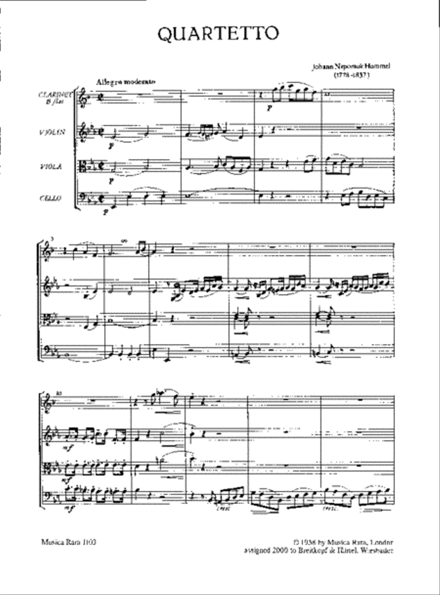 Clarinet Quartet in Eb major Clarinet scores gallery preview page 2