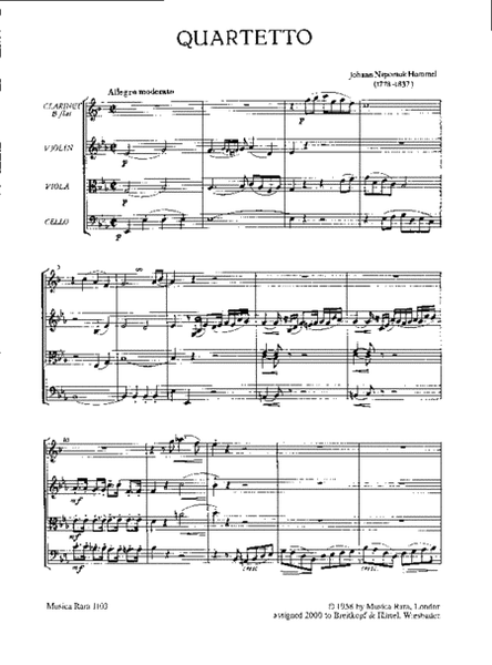 Clarinet Quartet in Eb major