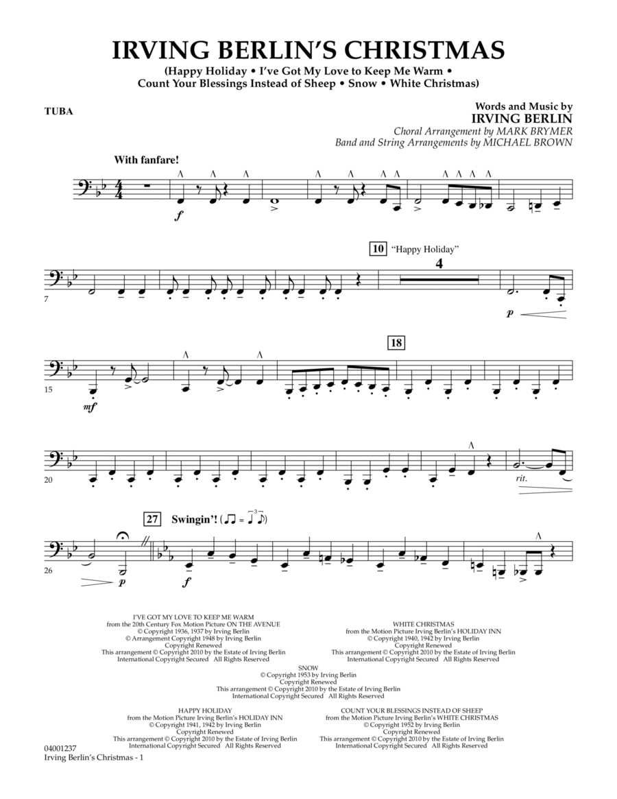 Irving Berlin's Christmas (Medley) - Tuba Concert Band scores gallery preview page 1