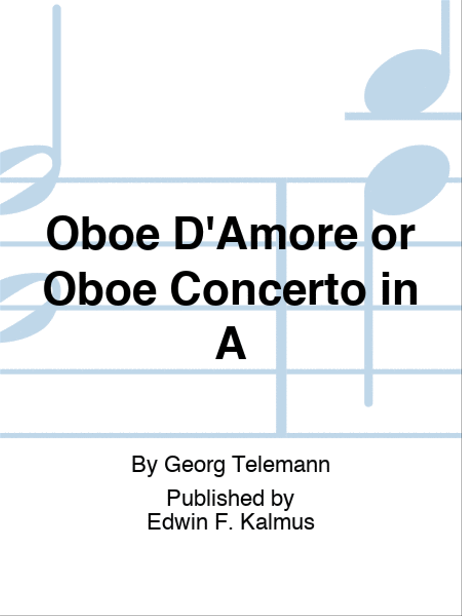 Oboe D'Amore or Oboe Concerto in A Orchestra scores gallery preview page 1