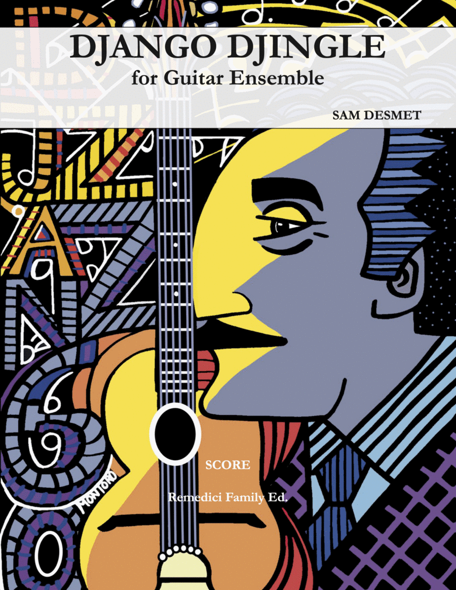 Django Djingle for Guitar Ensemble Guitar Ensemble scores gallery preview page 1