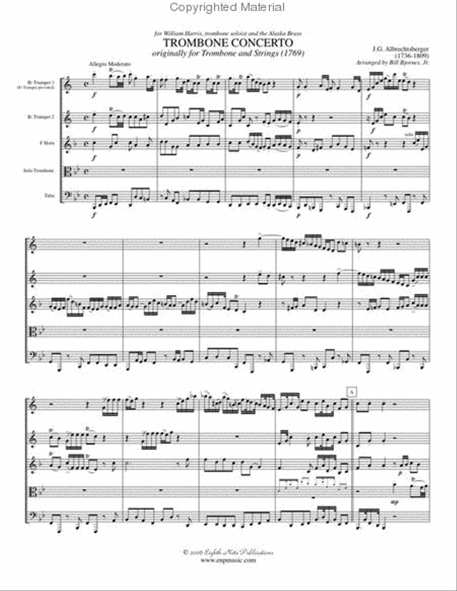 Trombone Concerto Trombone Concerto Brass Quintet scores gallery preview page 2