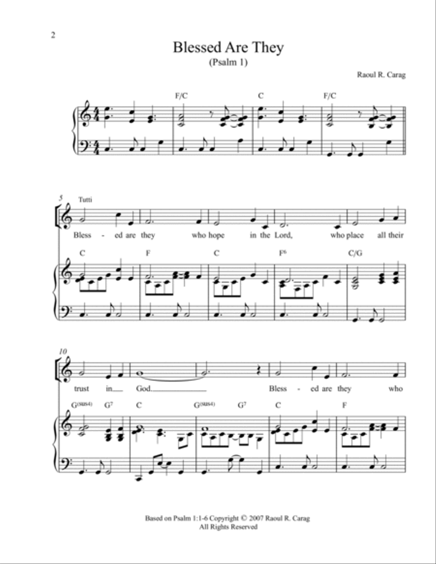 Blessed Are They (Psalm 1) 4-Part scores gallery preview page 2