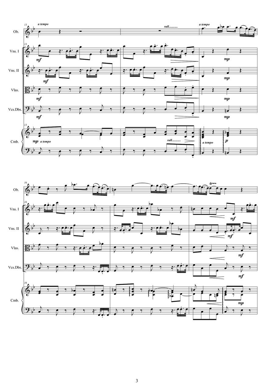 Handel - Oboe Concerto in G minor HWV 287 for Oboe, Strings and Continuo Chamber Orchestra scores gallery preview page 3