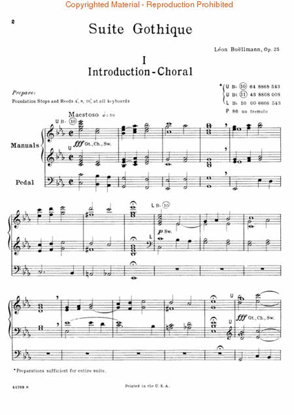 Suite Gothique, Op. 25 Organ Solo - Sheet Music