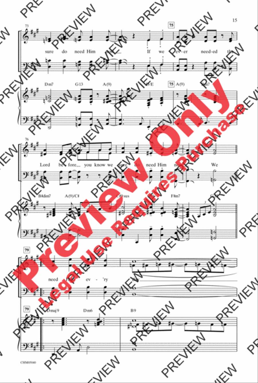 If We Ever Needed the Lord Before (We Sure Do Need Him Now) 4-Part scores gallery preview page 14