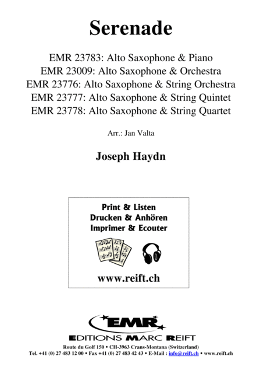 Serenade Alto Saxophone scores gallery preview page 1