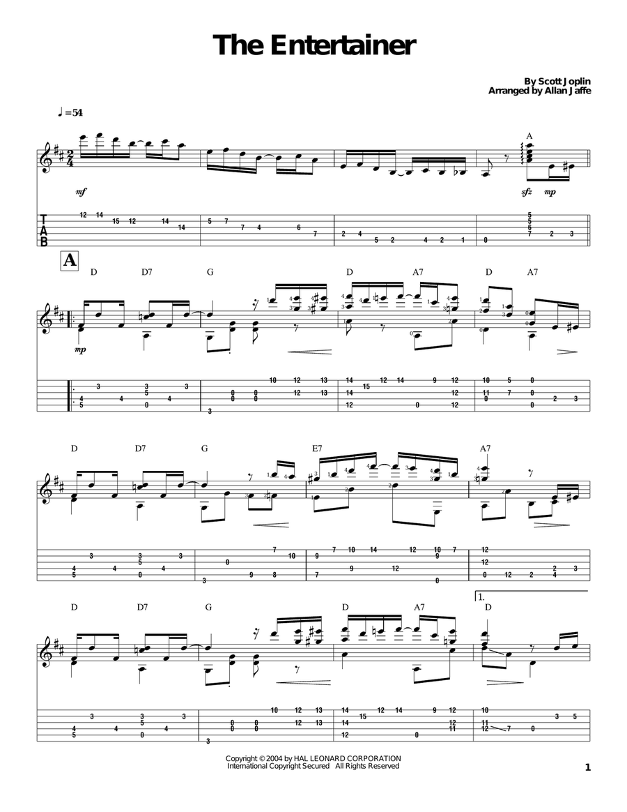 The Entertainer Electric Guitar scores gallery preview page 1
