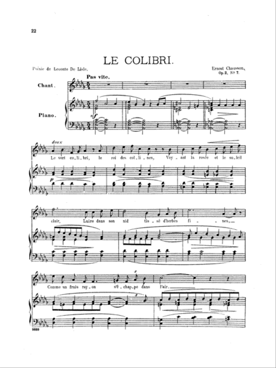 Chausson: Thirty-Three Songs (French) Voice scores gallery preview page 1