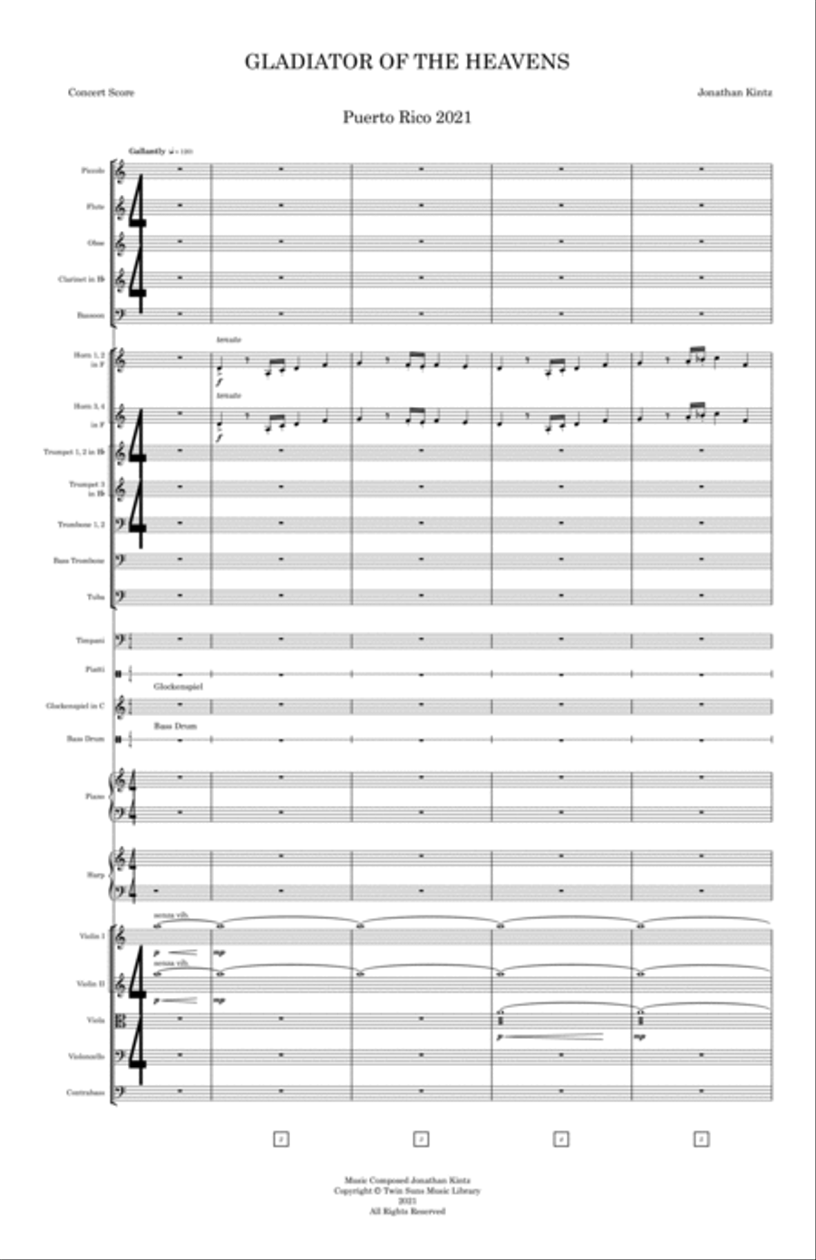 Gladiator of the Heavens Gladiator of the Heavens Full Orchestra scores gallery preview page 3