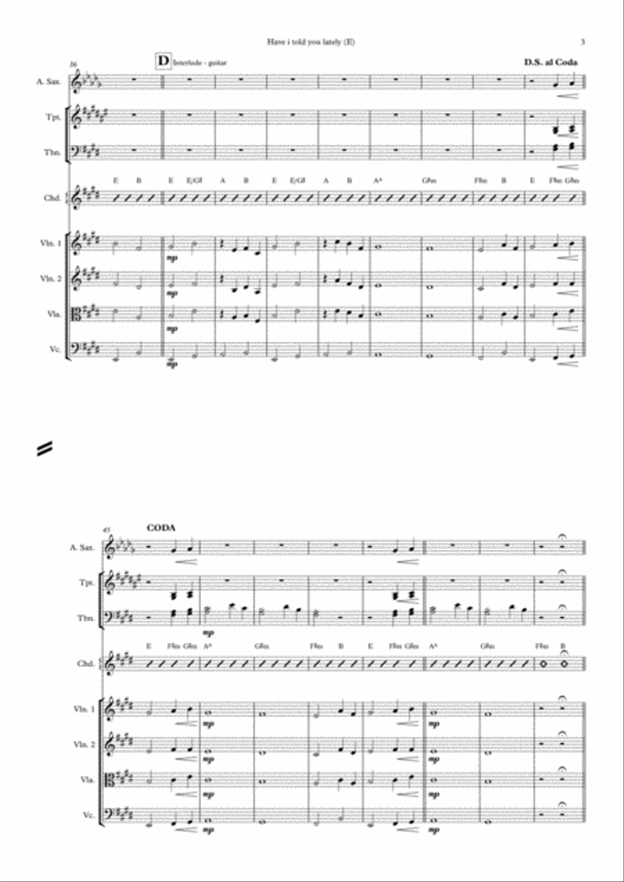 Have I Told You Lately Small Ensemble scores gallery preview page 3