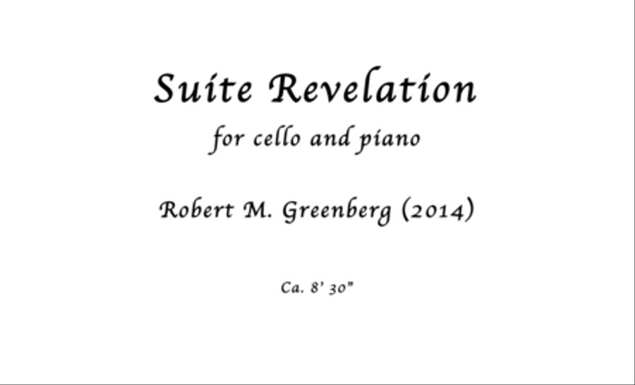 Suite Revelation for cello and piano Piano scores gallery preview page 1