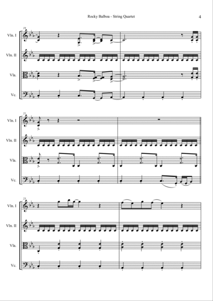 Rocky Balboa String Quartet scores gallery preview page 4