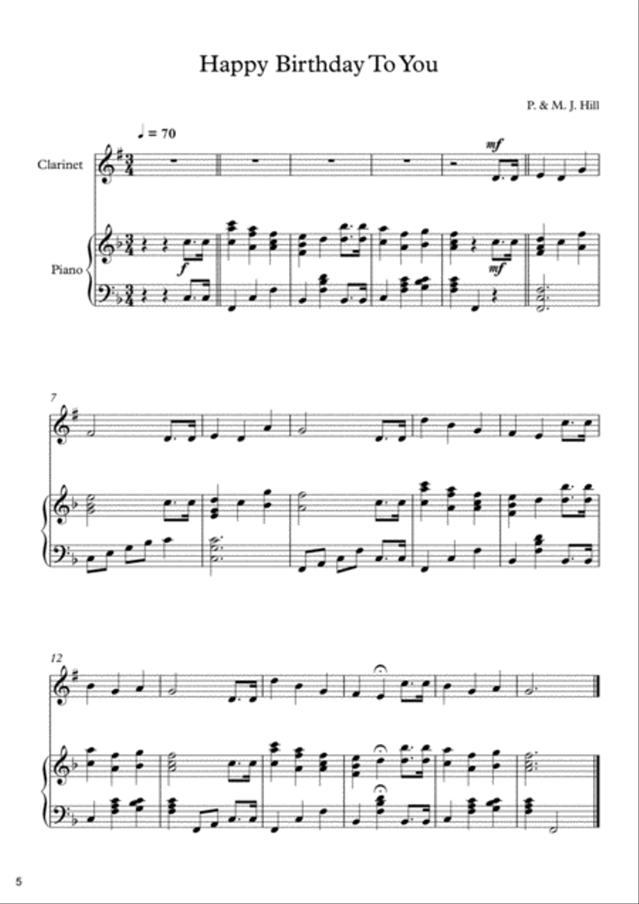 10 Easy Classical Pieces For Clarinet & Piano Clarinet Solo scores gallery preview page 6