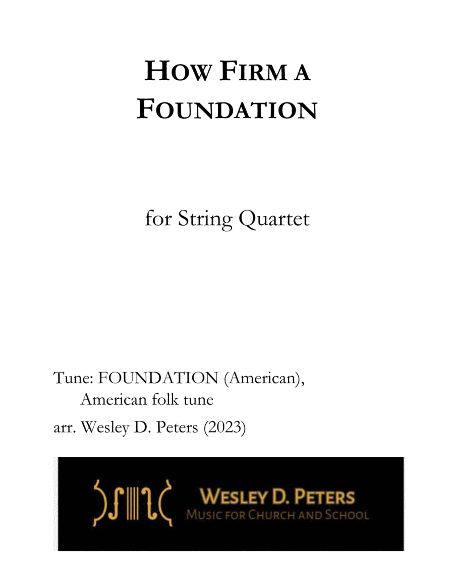 How Firm a Foundation (String Quartet) String Quartet scores gallery preview page 1