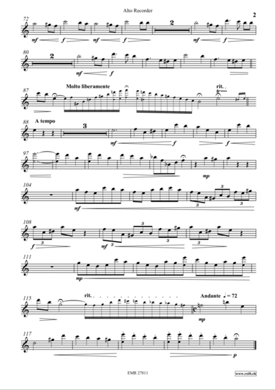 Nocturne Alto Recorder scores gallery preview page 3