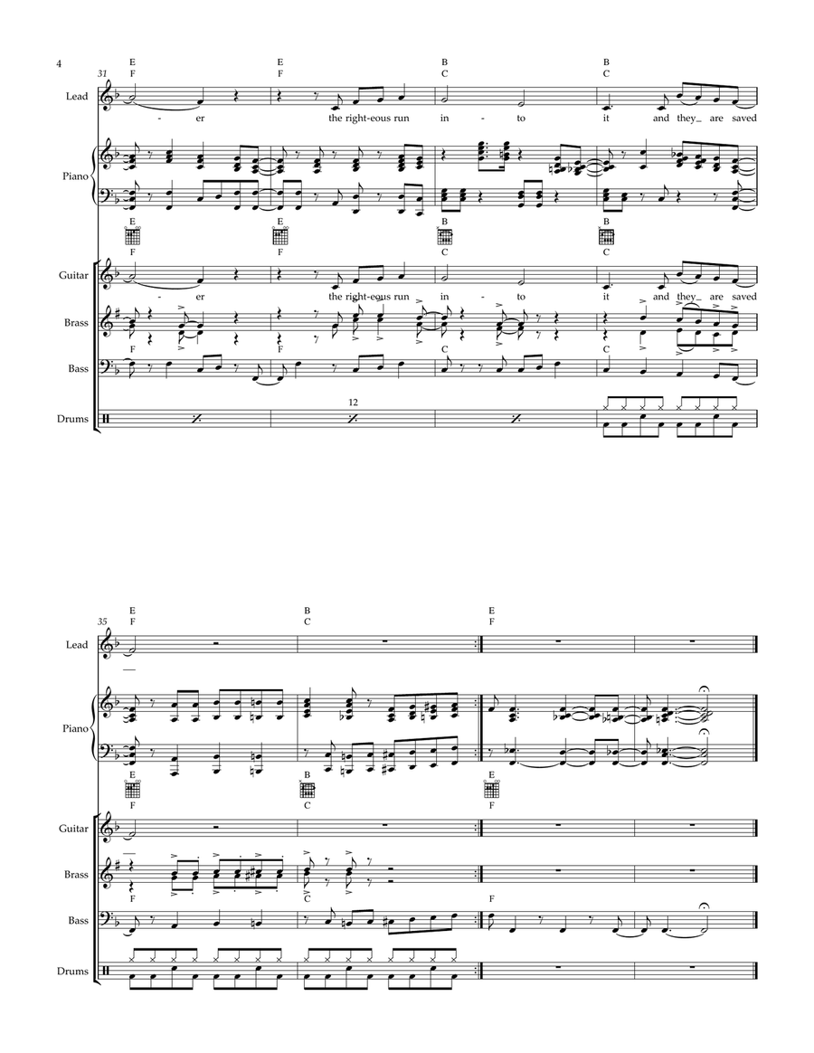 Blessed Be The Name Of The Lord Small Ensemble scores gallery preview page 4