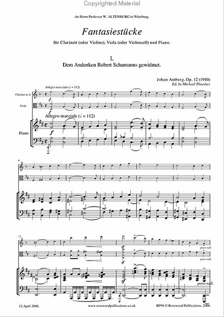 Fantasiestucke, Op. 12 A Clarinet scores gallery preview page 2