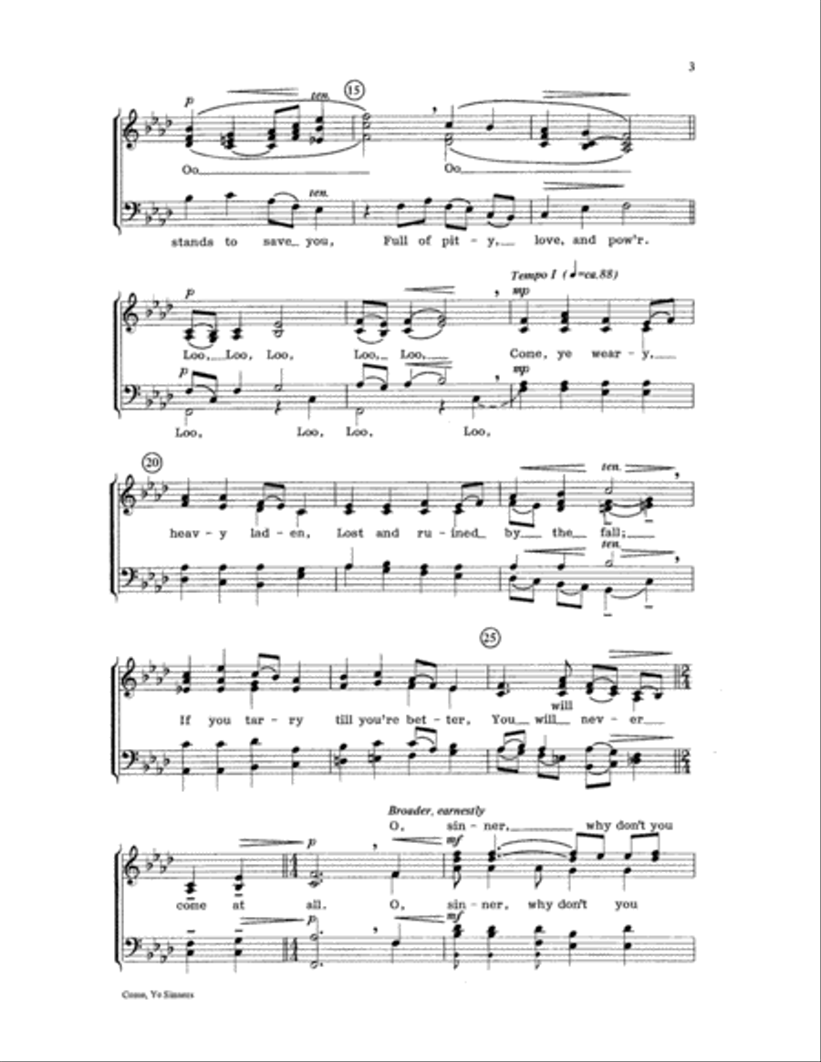 Come Ye Sinners SSATB scores gallery preview page 3