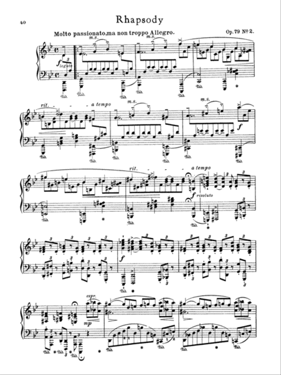 Brahms: Piano Works (Volume II: Op. 76-119 & 5 Etudes) Piano Method scores gallery preview page 1