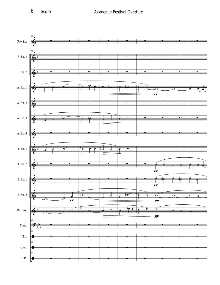 Academic Festival Overture - Opus 80 Woodwind Ensemble scores gallery preview page 6
