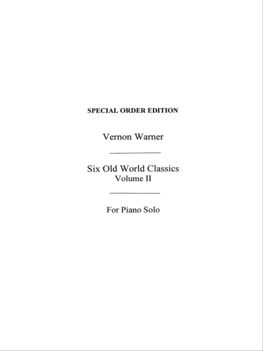 Six Old World Classics 2 Warner Piano Solo scores gallery preview page 1