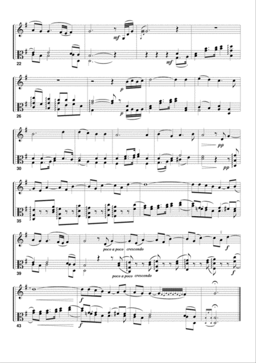 John Dowland (1562-1605) Jacobean Melody, for double bass and viola, transcribed and edited by Klau String Duet scores gallery preview page 3