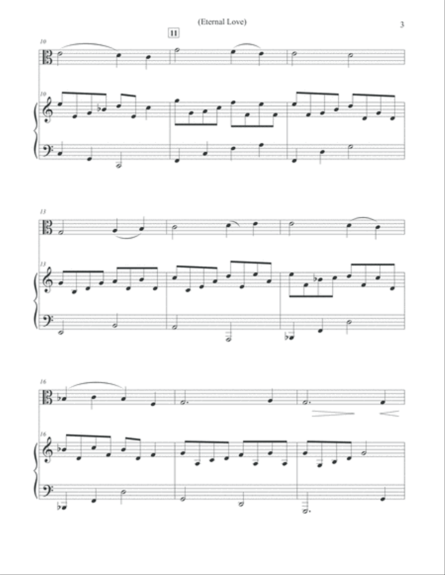 Eternal Love - Viola & Piano Viola scores gallery preview page 3