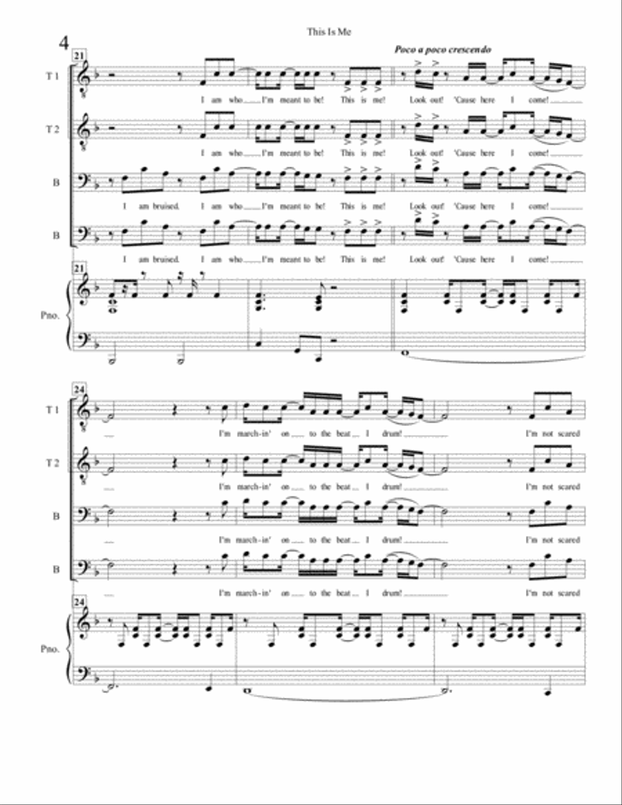 This Is Me TTBB scores gallery preview page 4