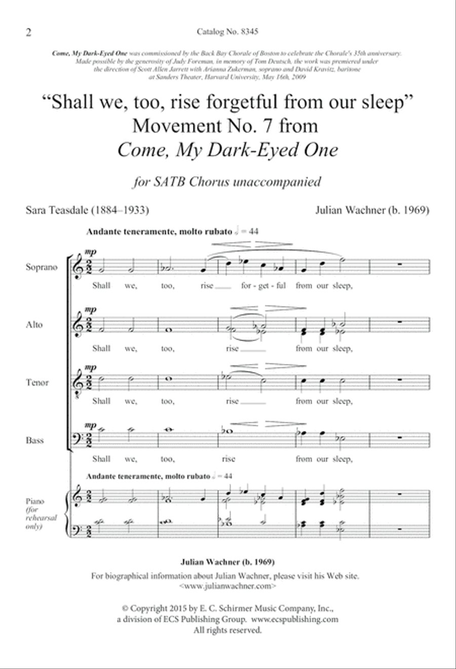 Shall we, too, rise forgetful from our sleep 4-Part scores gallery preview page 2