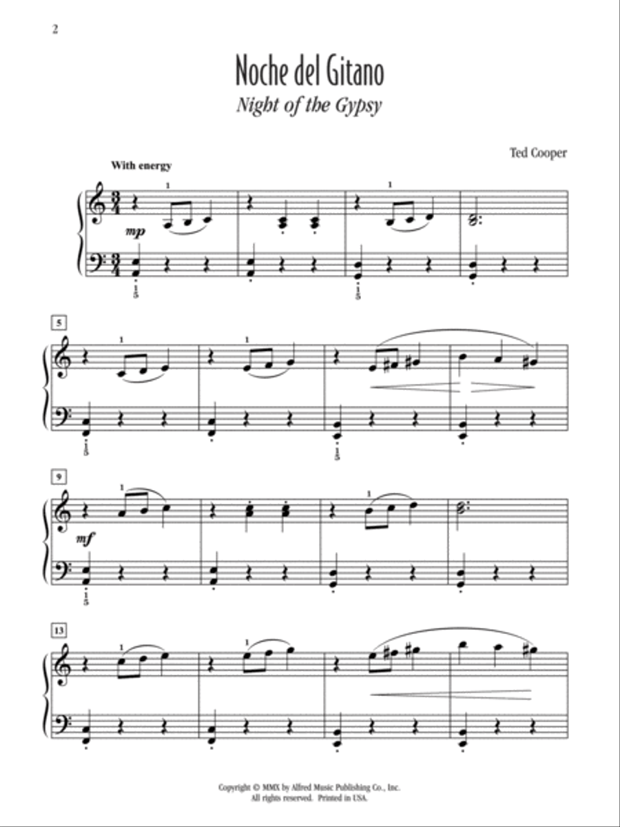 Noche del Gitano Easy Piano scores gallery preview page 2