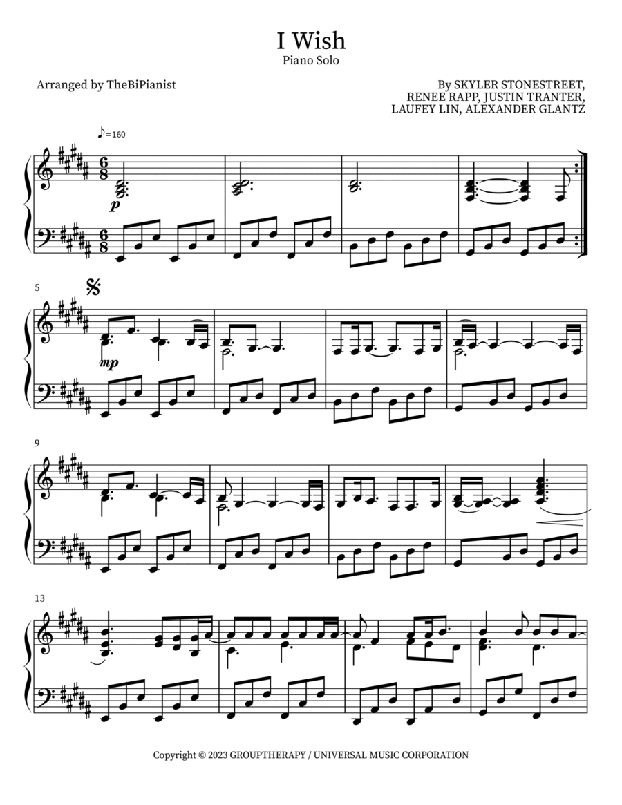 I Wish Voice scores gallery preview page 1