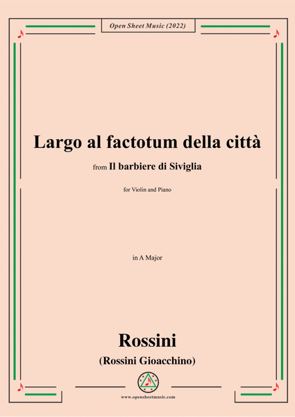 Rossini-Largo al factotum della città,from 'Il barbiere di Siviglia'(L'inutile precauzione),for Viol