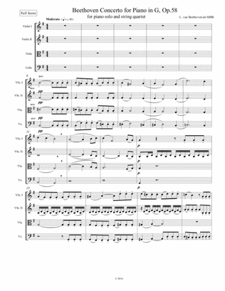 Concertos for Five Beethoven Piano Concerto in G maj 1st Mvnt. String score only
