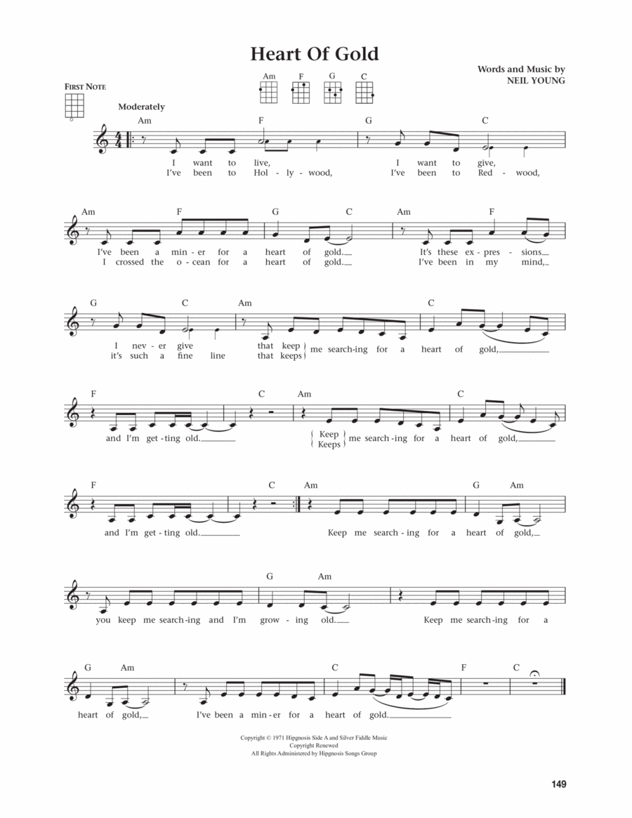 Heart Of Gold (from The Daily Ukulele) (arr. Jim Beloff) Ukulele scores gallery preview page 1