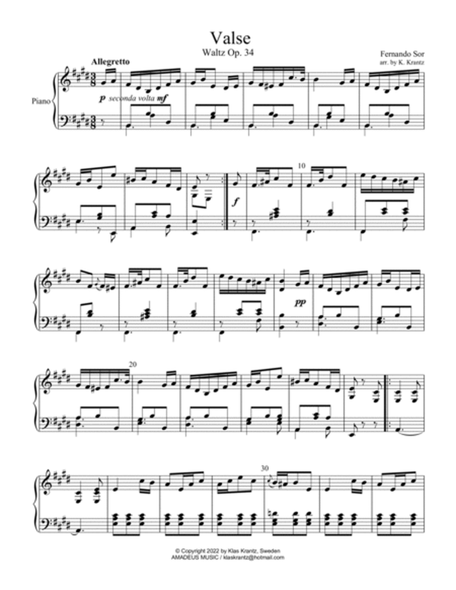 Valse / Waltz Op. 34 for piano solo image number null