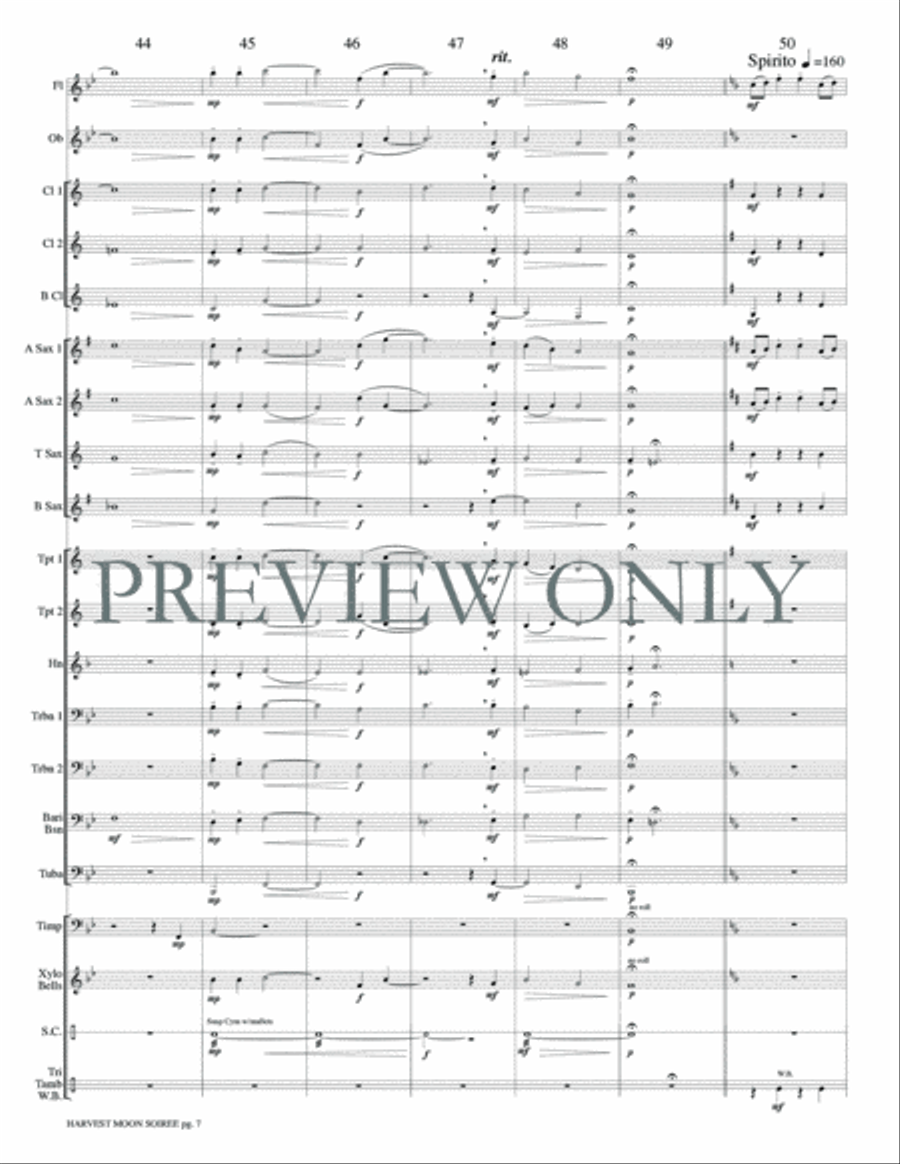 The Harvest Moon Soiree Concert Band scores gallery preview page 10