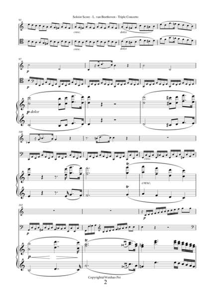 Triple Concerto Op.56 for violin, cello, piano and orchestra