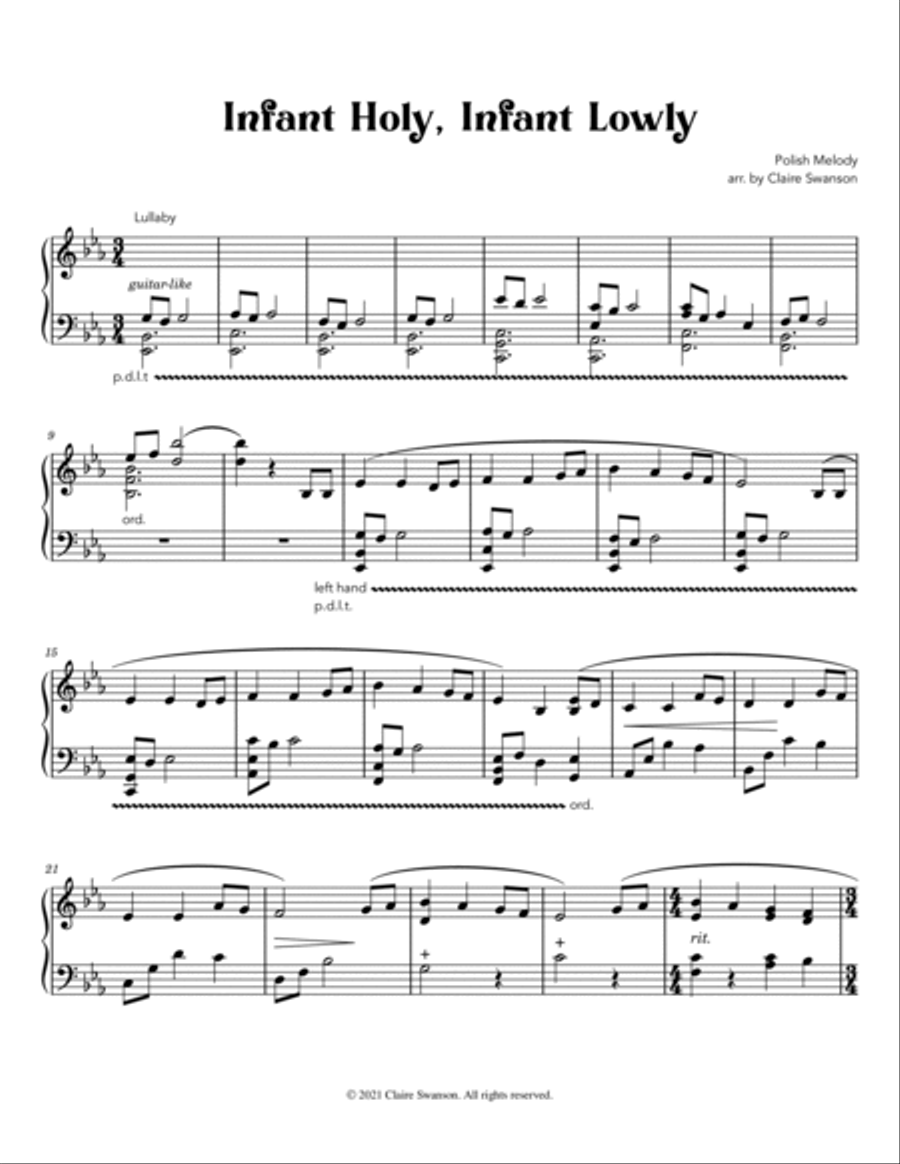 infant Holy, Infant Lowly Harp scores gallery preview page 2