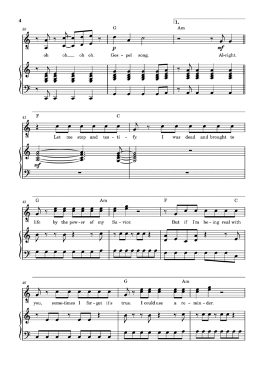 Gospel Song Gospel Song Voice scores gallery preview page 5