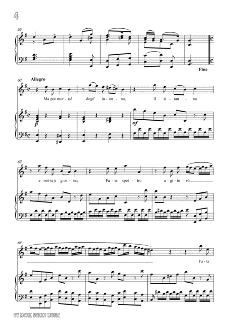 Handel-E pur così in un giorno...Piangerò la sorte mia in G Major,for Voice and Piano Voice Solo scores gallery preview page 6