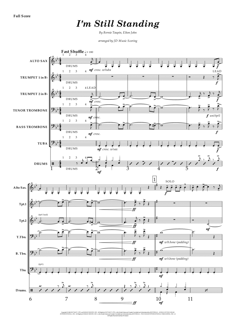 I'm Still Standing Concert Band scores gallery preview page 1