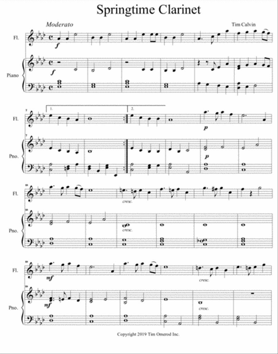 Springtime Clarinet Clarinet Solo scores gallery preview page 2