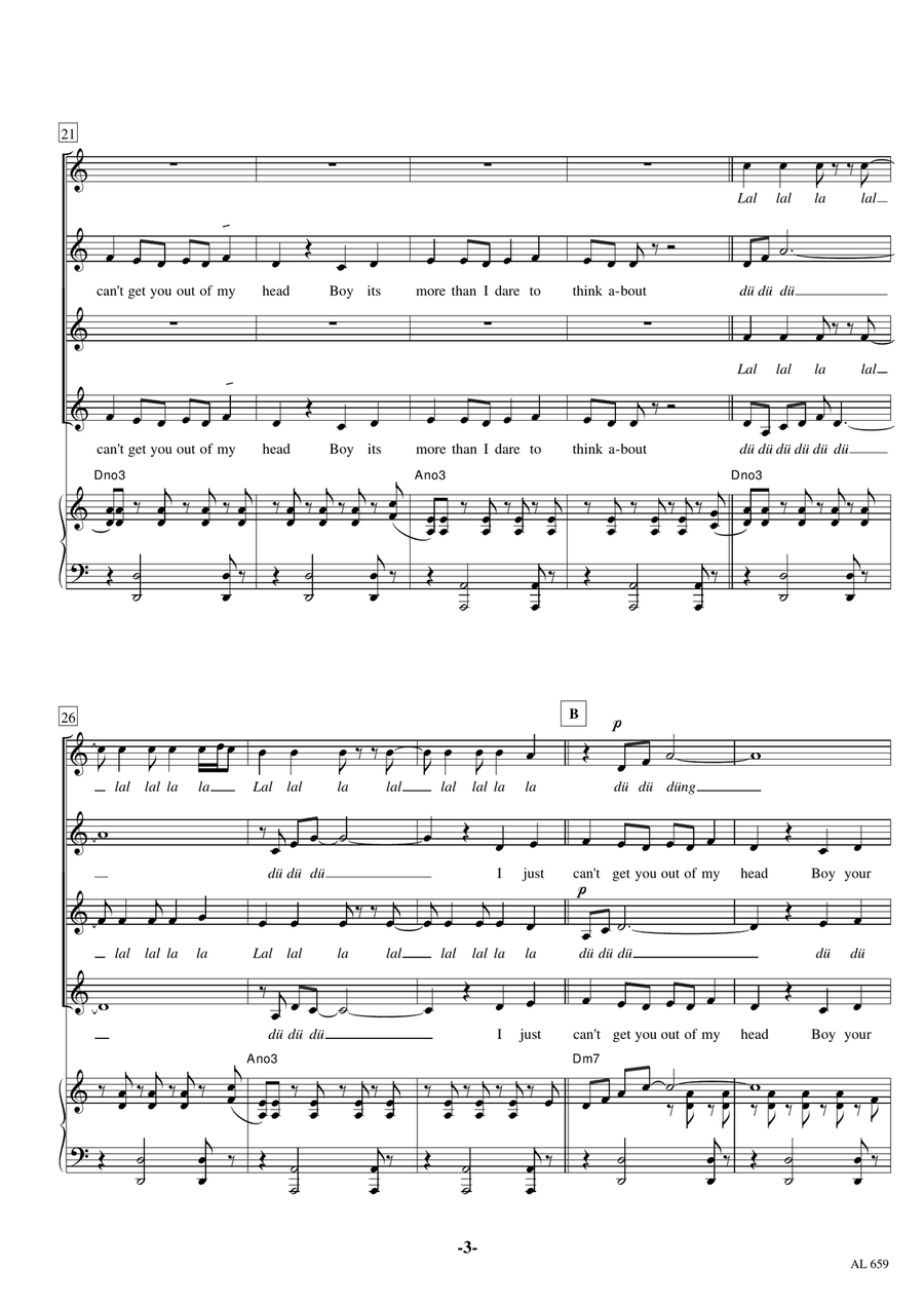 Can't Get You Out Of My Head SSAA scores gallery preview page 3