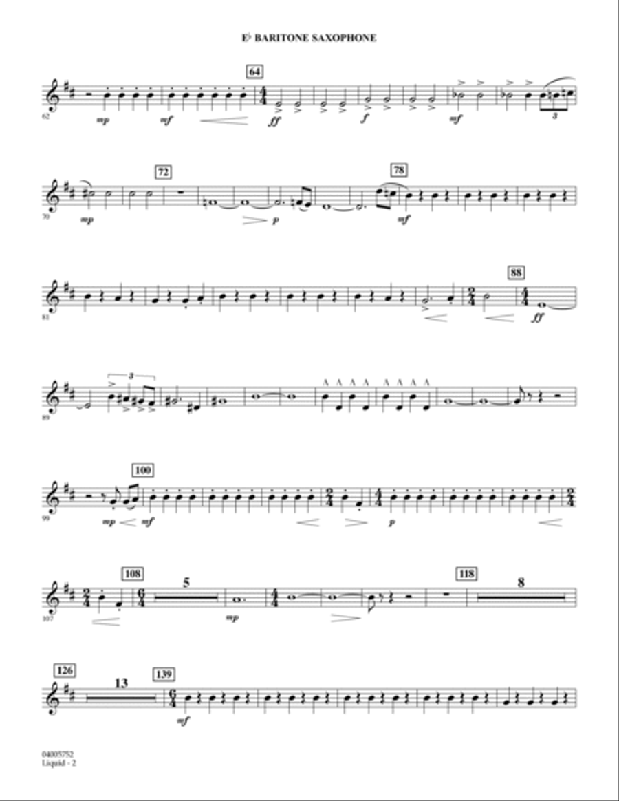 Liquid - Eb Baritone Saxophone Baritone Saxophone scores gallery preview page 2