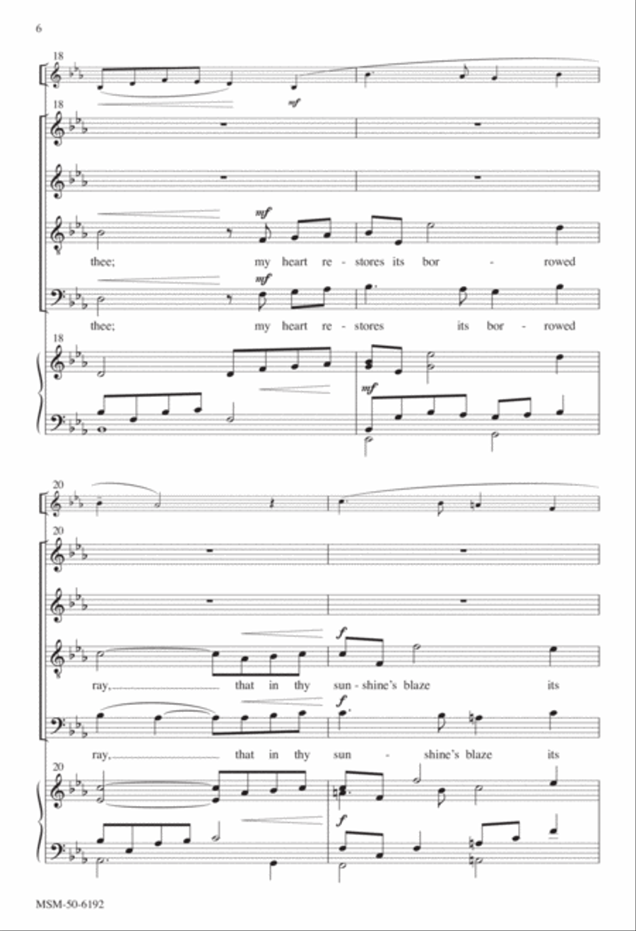 O Love That Will Not Let Me Go 4-Part scores gallery preview page 5
