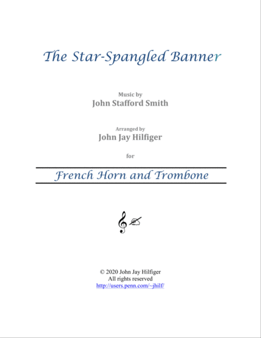 The Star-Spangled Banner for French Horn and Trombone Brass Duet scores gallery preview page 1