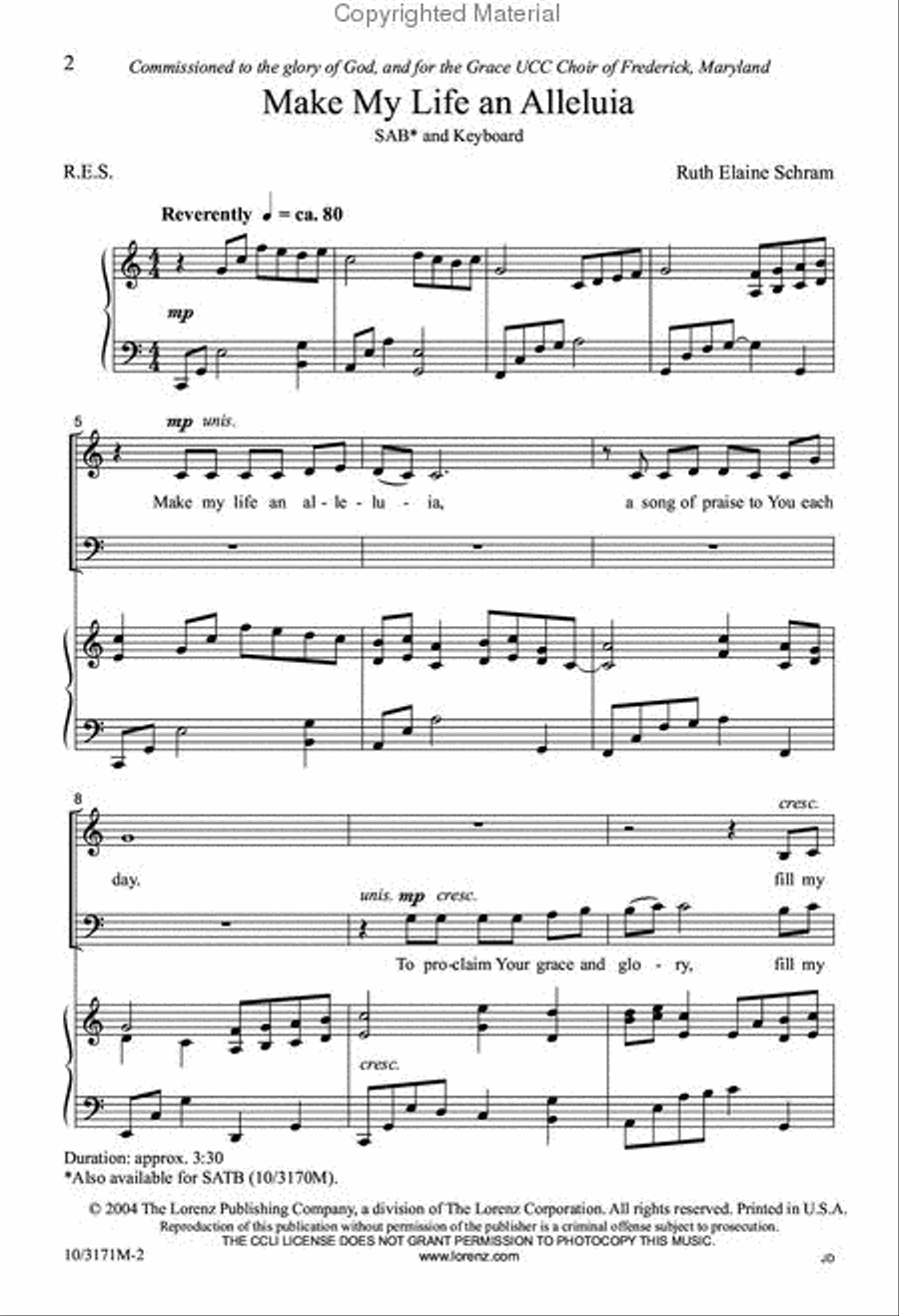 Make My Life an Alleluia Make My Life an Alleluia 3-Part scores gallery preview page 2
